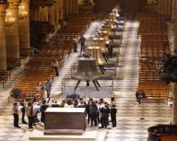 The church has faced various types of destruction in its past. One of which was all of twenty bells were melted to make cannons. However, some bells w